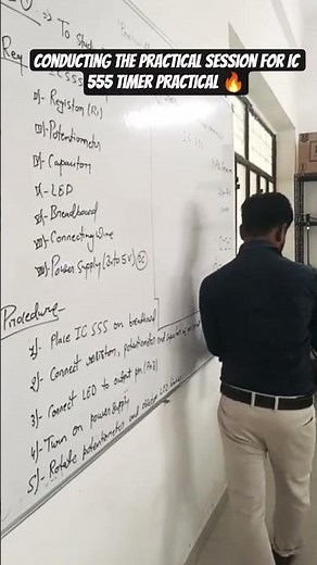 Conducting the practical session for IC 555 timer Practical in CHNM class by Rohit sir.