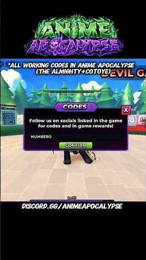 All Working Codes in Anime Apocalypse ( the almighty) #animeapocalypse #codes #robloxshorts