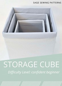 Storage Cube Box, PDF Downloadable Sewing Pattern and Tutorial for Home Storage Organization, Easy Cubby Bin Basket - Etsy