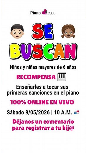 Clase de piano para niños 👦🏻👧🏽