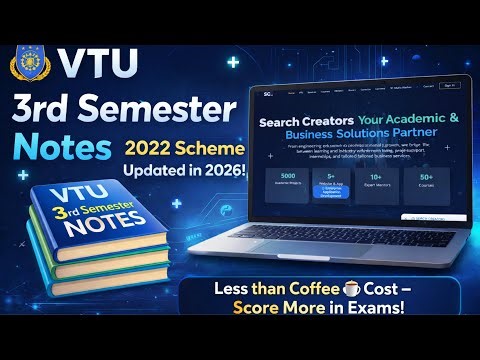 VTU 3rd Semester Notes 2022 Scheme | Updated 2026 | Less Than Coffee Cost ☕ | Search Creators
