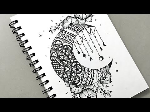 Moon Mandala Art | Simple and Easy Drawing | Satisfying Video