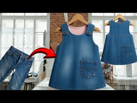 🚫👉"Don’t Throw Away Your Old Jeans! 😱✨ Turn Them into a Trendy Dress a few minutes 👗