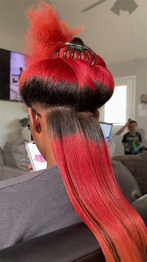 Flawless Red Silk Press ❤️🔥 | #SilkPress #RedHair #HairGoals