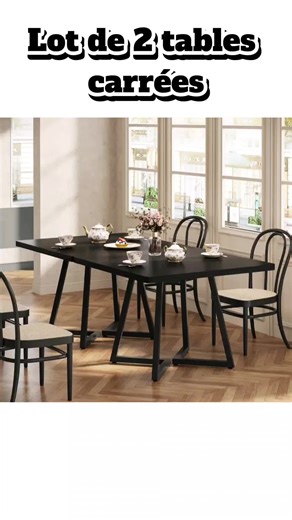 Table de cuisine carrée noire pour une ambiance rustique-chic
