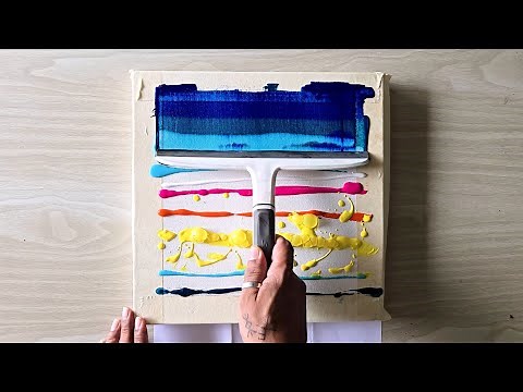 Easy Acrylic Painting Technique / For Beginners / Using Various Tools / Abstract Landscape Painting