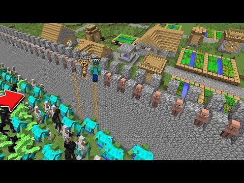 Minecraft DONT BUILD GIANT WALL AGAINST MUTANT CREATURES MOBS MOD / DANGEROUS GOLEM ! Minecraft Mods