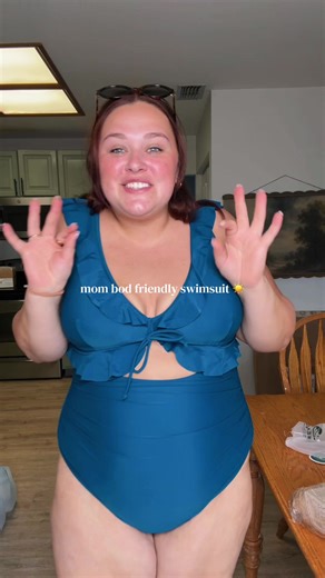 Cutest one piece swimsuit 🤭 #onepieceswimsuit #mombod #swimsuit