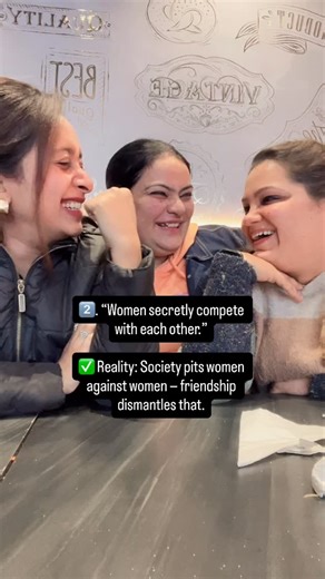 Tandon_aanchal on Instagram: "Women aren’t competing. We’re unlearning survival mode together.💞 #WomenSupportingWomen #BreakTheMyth #FemaleFriendship #Sisterhood #unlearningpatriarchy"
