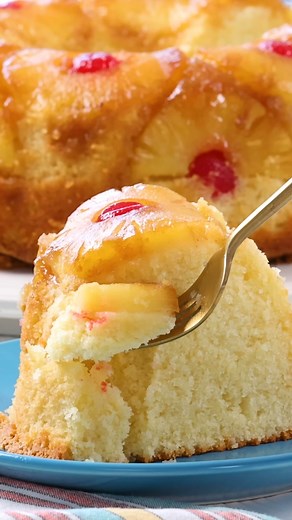 13K views · 491 reactions | Love a good Bundt cake? In this twist on a classic, pineapple upside-down cake is baked up in Bundt form! Rings of pineapple accented by maraschino cherries in a buttery-brown sugar glaze crown a delightfully moist and light Pineapple Upside-Down Bundt Cake. Recipe: https://www.dixiecrystals.com/recipes/pineapple-upside-down-bundt-cake #bundtcake #pineappleupsidedowncake | Dixie Crystals | Facebook