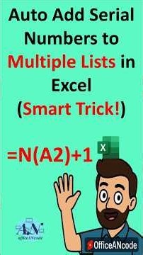 How to Auto-Add Serial Numbers to Multiple Lists in Excel (Smart Trick!) #OfficeANcode