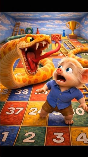 pig trapped in snake ladder game