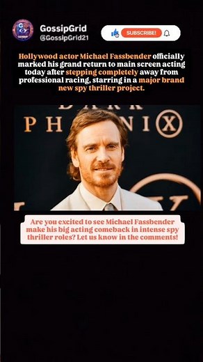 Michael Fassbender Makes Big Hollywood Comeback! 🎬🔥