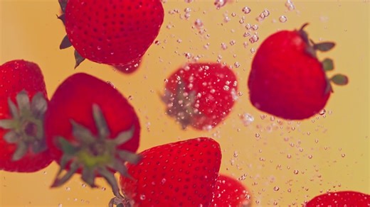 Strawberries Rising in Slow Motion - Free Stock Video