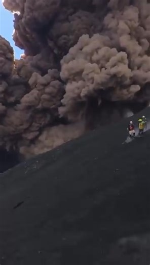 50K views · 304 reactions |  Tourists running down the mountain away from the pyroclastic explosion on Mt. Etna | Tim Fazenbaker | Facebook