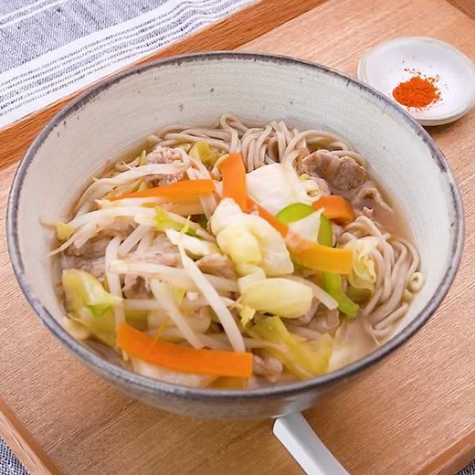 カット野菜でらくらく♪ たっぷり野菜そばのレシピ動画・作り方 | デリッシュキッチン