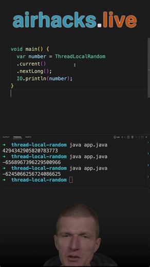 The ThreadLocalRandom #java #shorts #coding #airhacks
