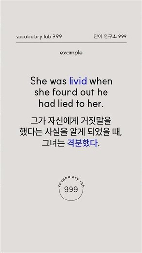 원어민이 자주 쓰는 단어: livid