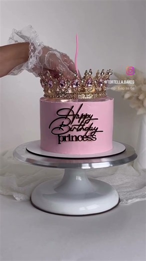 Pink Princess Crown Cake 👑💖 | Birthday Cake Decorating
