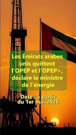 The United Arab Emirates is leaving OPEC and OPEC+, says the energy minister.