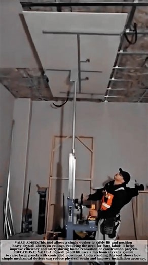 Drywall Panel Lift: The Smart Way to Install Ceiling Panels Alone! #shorts