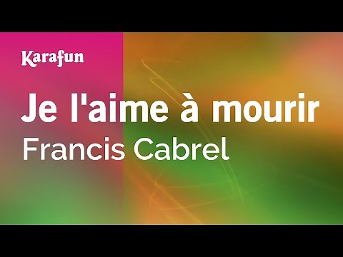 Je l'aime à mourir - Francis Cabrel | Karaoke Version | KaraFun