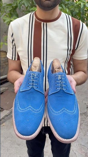 Bespoke Blue Dress Shoes | Mens Dress Shoes | Handmade Shoes
