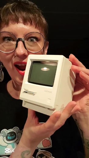 Living with Robots on Instagram: "Unboxing Retro Maclock inspired by a 1984 computer from @raycue_official Maclock is a mini PC with a pixel alarm clock that displays the time, date, and temperature. It also features adjustable backlighting and an alarm. The battery lasts up to 60 days. How do you get this epic mini PC up and running? Do you still remember the floppy disk? Oh yes. It's the perfect desktop gadget for fans of retro and modern design too. #pc #retro #techgagets #apple #viral techno