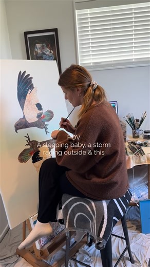 Heaven #art #nzart #wip #nzartist #artreels #artreelsofinstagram #painting #kea | Sierra Roberts Art