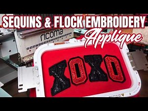 How to do a Double Embroidery Applique! With Sequins Fabric and Strip Flock HTV....WOW!