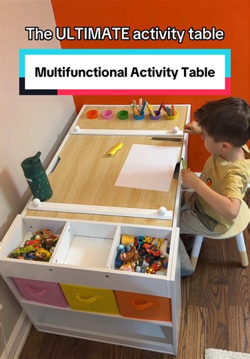 This multifunctional kids activity table is perfect for crafts, art and other activities like building.