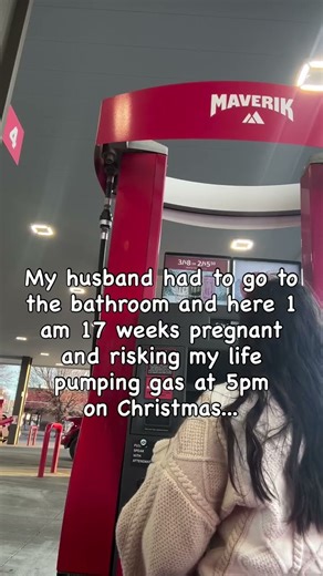 Pregnant and pumping gas no thanks #humor #pregnant #couplescomedy t
