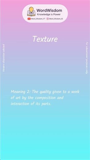 What does "Texture" mean? | English vocabulary shorts | #texture #wordwisdom