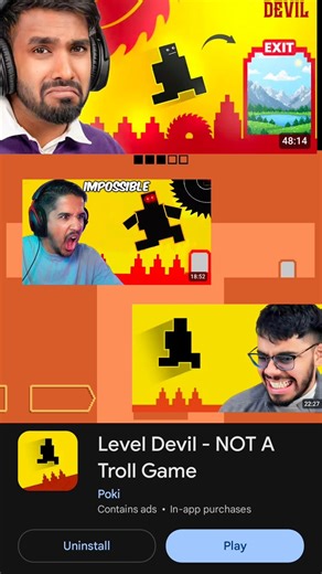 Level Devil ? Kyu nahi khela jata ye game 🤡 #gaming #shorts