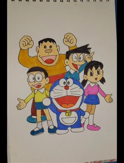 Easy doramon drawing step by step. .#drawing #shorts