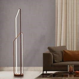 Game Is Done Dimmable LED Floor Lamp | White Teak