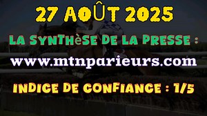 Pronostic Quinté mercredi 27 août 2025 #programme #Quinté #pmu #pmucourses #paristurf #zeturf #SOREC #equidia | Quinte 1 2 3 €