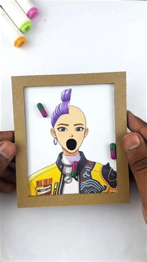 Kpop Rumi Capsule Hair Growth Art Cardboard Game Challenge 🤩 #kpopdemonhunter #game