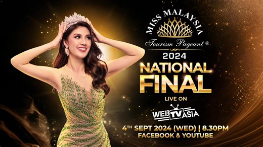 Beauty and tourism take center stage! 🇲🇾✨ Tune in LIVE on YouTube for the Miss Malaysia Tourism Pageant 2024 national finals on 4th September at 7 PM! 🎥👑 Watch 16 extraordinary finalists compete for three crowns and the chance to represent Malaysia on the global stage at Miss International Tourism 2024. Don’t miss this unforgettable night. | WebTVAsia