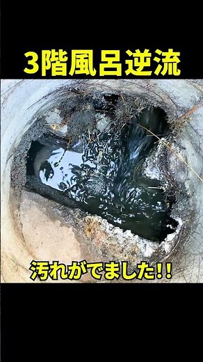 【詰まり抜き】3階風呂逆流！？ピーピースルー＆20mワイヤーで錆汚れを粉砕@大阪府枚方市[排水溝掃除][排水管高圧洗浄]#shorts