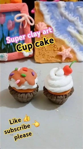DIY clay cup cake 😋 #shorts #shortsfeed #viralvideo #cupcake #clay #craft #art #yt #@multicreating