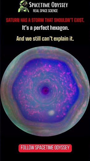 This Hexagon Storm Shouldn't Exist on Saturn 🤯 #shorts #space