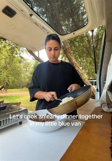 Enjoying Van Life: Cooking Dinner in My Blue Van
