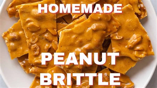 Homemade peanut brittle