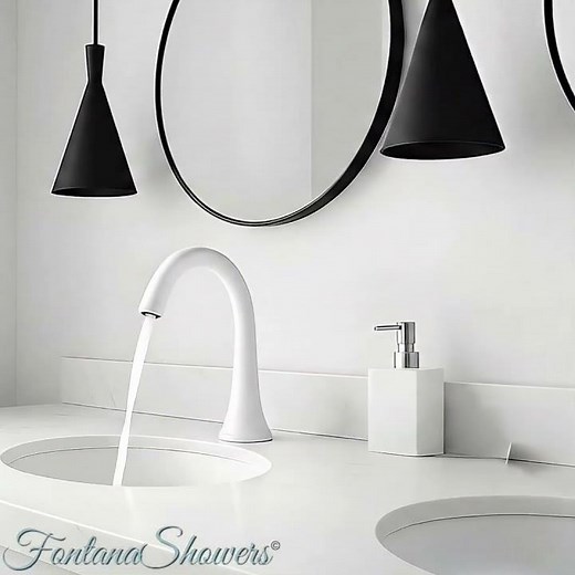 White Touchless Restroom Faucet | Hands-Free Upgrade