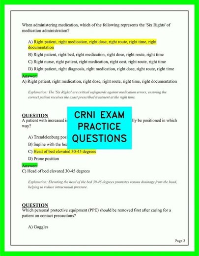 CRNI Exam Practice Questions 2026 | Certified Registered Nurse Infusion Study Guide Review QA Test