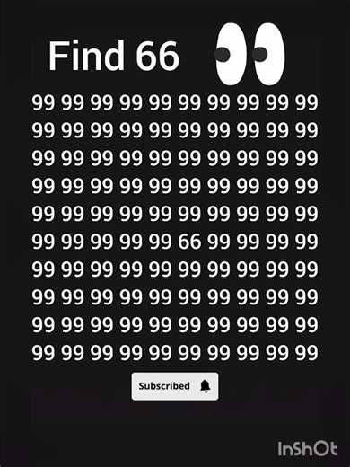 Find 66 in 99 🤯 | Only Genius Can Spot It! #shorts #puzzle #like #share #findthenumber #subscribe