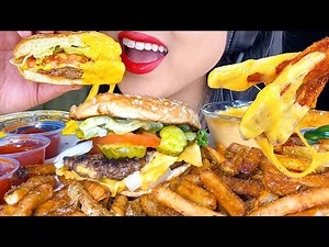 ASMR CHEESEBURGER & FRIES MUKBANG (NO TALKING) Compilation Eating Sounds | ASMR Phan