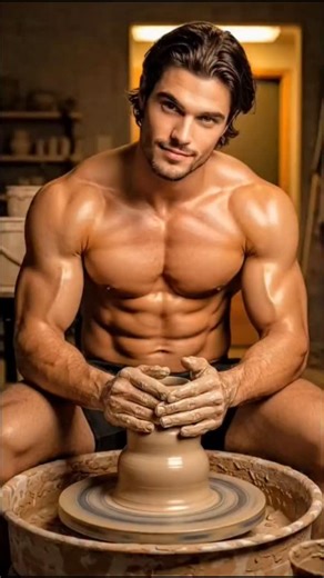 Hot AI Men on Instagram: "Hey, check out us flexing our pottery skills, shaping clay like pros with some serious muscle power! Loving every minute of this art-and-strength combo! #MuscleGoals #Bodybuilding #FitnessInspiration #StrongMan #MusclePower"