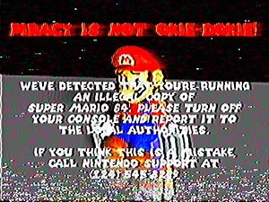 Super Mario 64 Anti-Piracy Screen